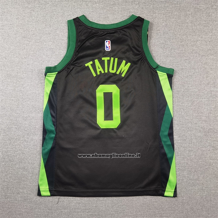 Maglia Bambino Boston Celtics Jayson Tatum No 0 Citta 2024-25 Nero